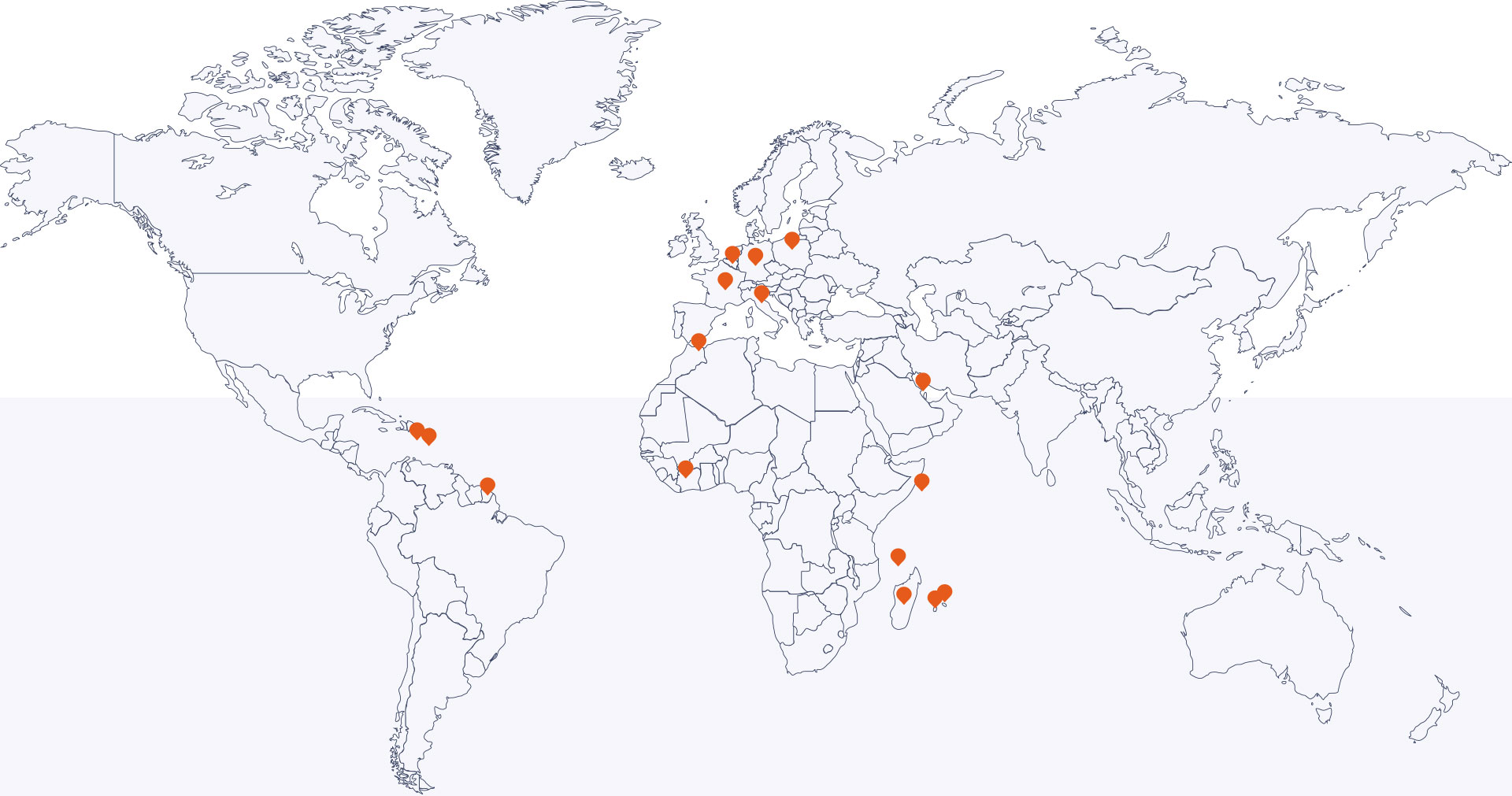 Carte de présence d’Orika à l’international